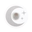 White Mystical Moon Design Spell Candle Holder 
