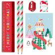 Christmas Stationery Set with Pencils, Sharpener, Eraser, Ruler & Notebook