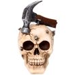 Decorative Skull Ornament with Hammer & Nails - 18cm