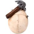 Decorative Skull Ornament with Hammer & Nails - 18cm