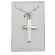 Wholesale Sterling Silver Diamond Cut Cross Design Necklace (23mm)