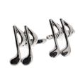 Wholesale Gents Silver Cufflinks - Double Quaver 