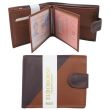 Men's Genuine Leather Snap Closure Wallet - Brown & Tan