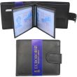 Men's Genuine Leather Stud Closure Wallet - Black