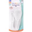 First Steps Baby Comb and Brush Set -  White