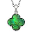 Green Paua Shell Quatrefoil Pendant Necklace
