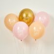 Pink, Nude & Gold 'Baby Girl' Latex 12" Balloons (Pack of 5)