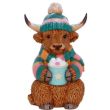 Highland Cow with Hot Cocoa Winter Figurine - 12.3cm