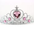 Wholesale Plastic Silver Tiara with Centre Heart Stone - Assorted Colours