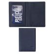 Leather Bus Pass Credit Card Holder RFID Blocking - Navy 