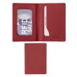 Leather Bus Pass Credit Card Holder RFID Blocking - Red 