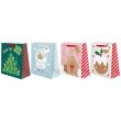 Medium Christmas Gift Bag - Snow Globes & Gingerbread - Assorted