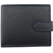 Men’s Leather RFID Euroborse Snap Bifold Wallet – Black / Navy