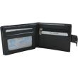 Men’s Leather RFID Euroborse Snap Bifold Wallet – Black / Navy