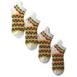 Rasta Hex Print Trainer Socks - White
