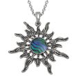 Natural Paua Shell Sunburst Pendant Necklace