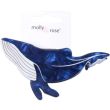 Blue Pearlescent Whale Shaped Hair Clamp - 10.5cm