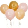 Pink, Nude & Gold 'Baby Girl' Latex 12" Balloons (Pack of 5)