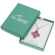 Pink Paua Shell Flower Pendant Necklace