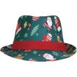 Christmas Printed Gangster Hat – Green