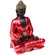 Red, Black & Gold Thai Buddha Contemplation Resin Ornament (24.5cm)