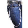 Rhodium Double Key Hip Chain-55cm