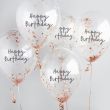 Rose Gold Happy Birthday Confetti Balloons