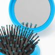 Round Folding Compact Hair Brush With Mirror - Assorted - 6.5cm