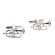 Gents Silver Cufflinks - Silver Trumpet