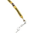 Silver Whistle With Lanyard - Barbados Flag Design