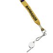 Silver Whistle With Lanyard - Barbados Flag Design