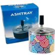 Spinning Metal Ashtray Printed Design - Assorted 
