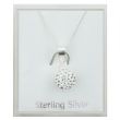 Sterling Silver Austrian Crystal Round Pendant Necklace (8mm)