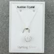 Sterling Silver Austrian Crystal Round Pendant Necklace (8mm)