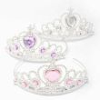 Wholesale Plastic Silver Tiara with Centre Heart Stone - Assorted Colours
