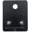 Silver Cross Stud Earrings with Black Stone Detailing