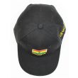 6 Panel 100% Polyester Embroidered Baseball Cap Ghana - Black