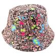 Adults Reversible Bucket Hat - Multi-Writing Design 