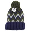 Adults Unisex Chevron Pattern Knitted Bobble Hat - Assorted 