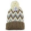 Adults Unisex Chevron Pattern Knitted Bobble Hat - Assorted 