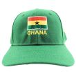 6 Panel 100% Polyester Embroidered Baseball Cap Ghana - Green