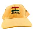 6 Panel 100% Polyester Embroidered Baseball Cap Ghana - Yellow