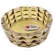 Wholesale BX Electroplated Round Gold Glass Ashtray - 15.5cm