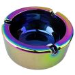 Wholesale Premium Round Rainbow Glass Ashtray - Assorted 