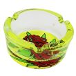 Wholesale Sparky's Round Glass "Rasta Leaf" Ashtray - Assorted Designs 