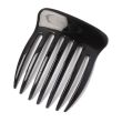 Black Wide Tooth French Side Hair Comb - 7cm