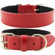 Wide Plain Leather Collar- Red (16-19'')