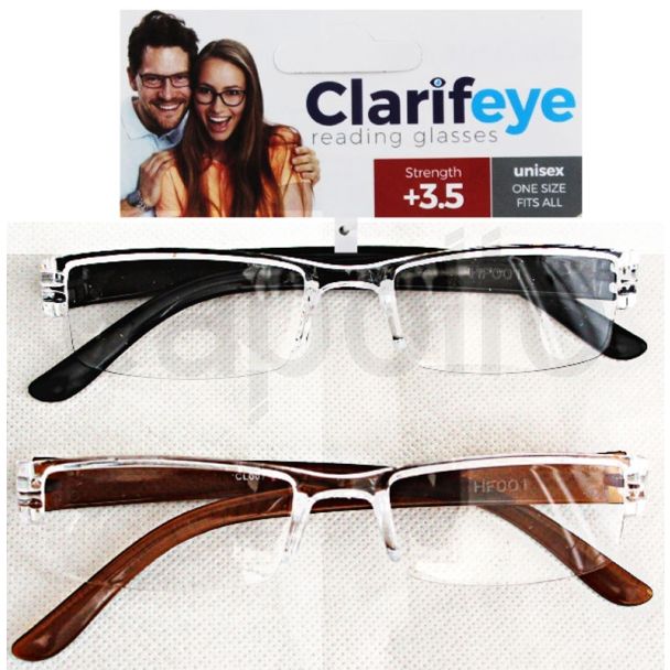 Clarifeye Reading Glasses +3.5 - Assorted Colours 