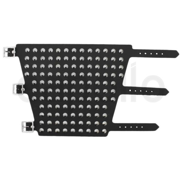 11 Row Large Conical Studded Leather Wristband