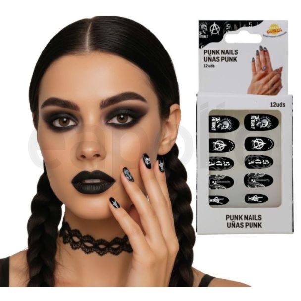 12pcs Pre-Glued False Nails - Punk Style
